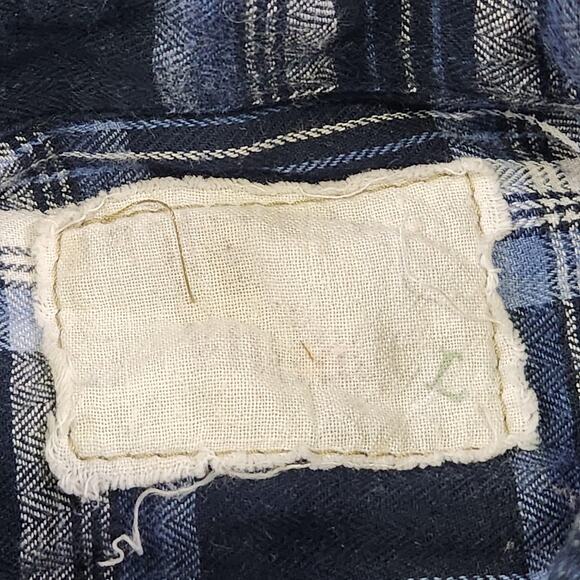 VTG Chevrolet Shirt Mens Large Blue Plaid Flannel Embroiderd Patch Racing USA - Picture 8 of 14